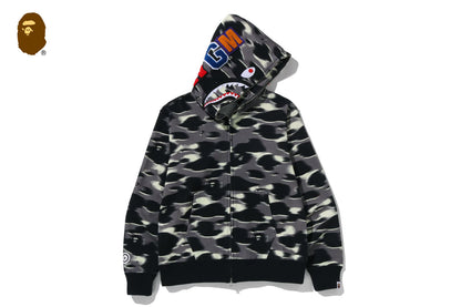 BAPE SCREEN CAMO SHARK FULL ZIP HOODIE