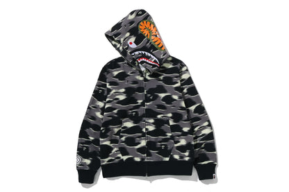 BAPE SCREEN CAMO SHARK FULL ZIP HOODIE