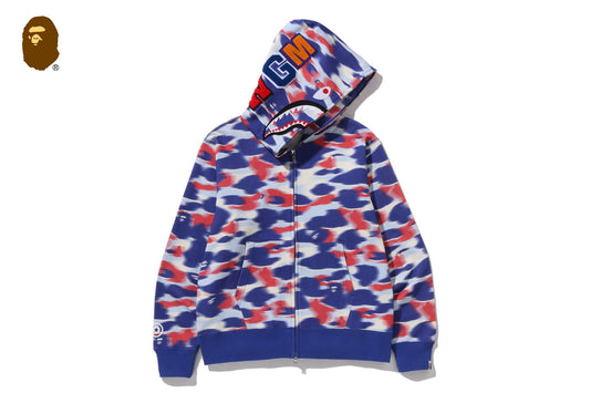 BAPE 螢幕迷彩鯊魚全拉鍊連帽外套