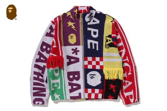BAPE 圍巾圖案常規版運動外套