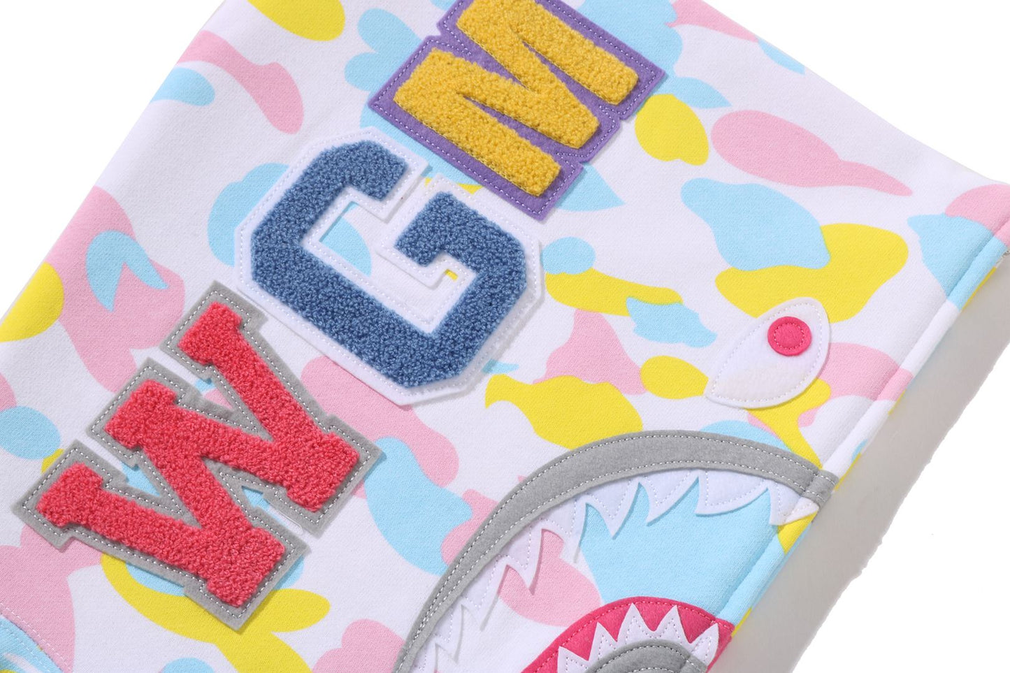 BAPE NEW MULTI CAMO SHARK CROPPED FULL ZIP HOODIE
