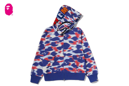 BAPE SCREEN CAMO SHARK FULL ZIP HOODIE