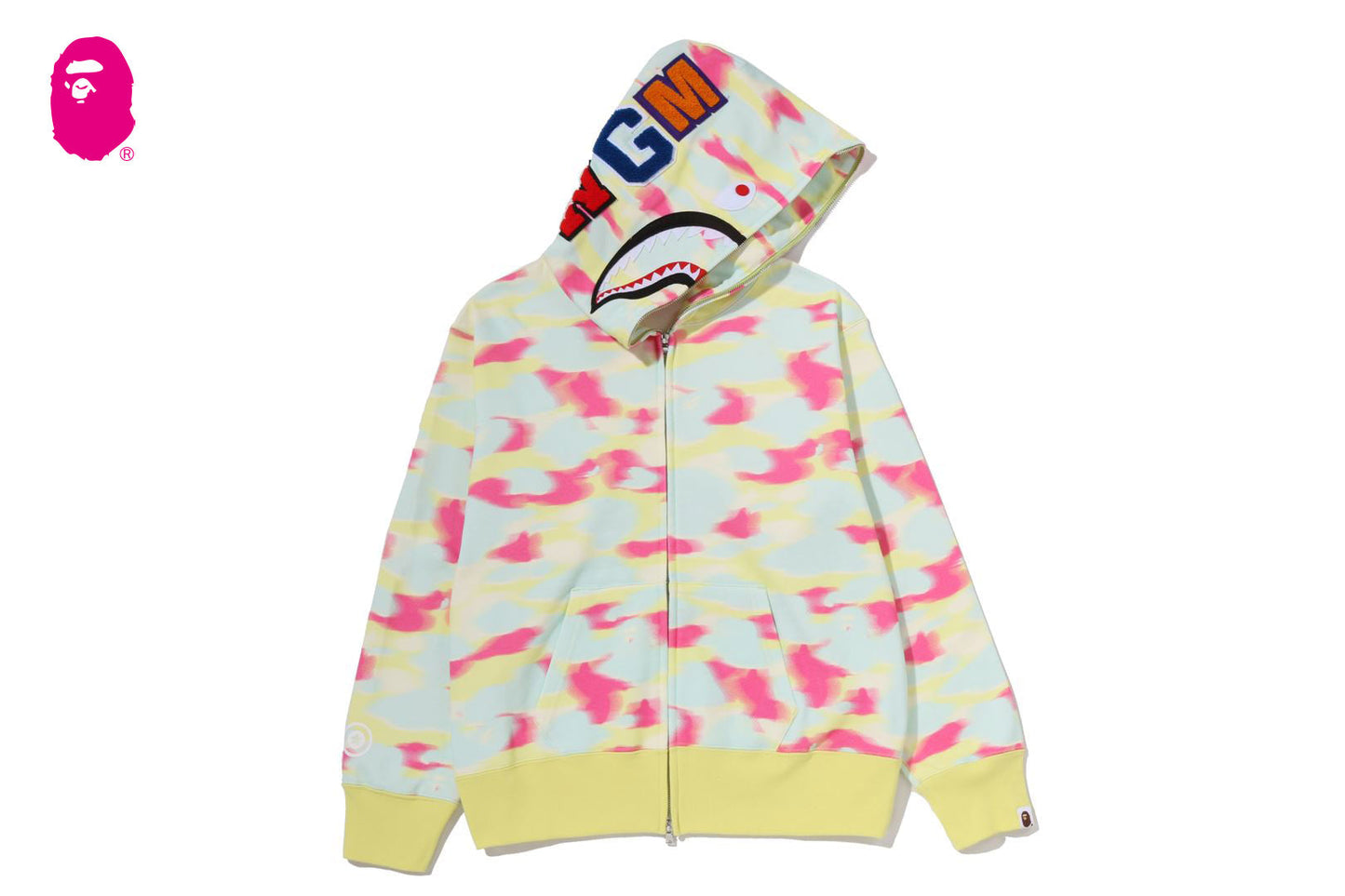 BAPE SCREEN CAMO SHARK FULL ZIP HOODIE