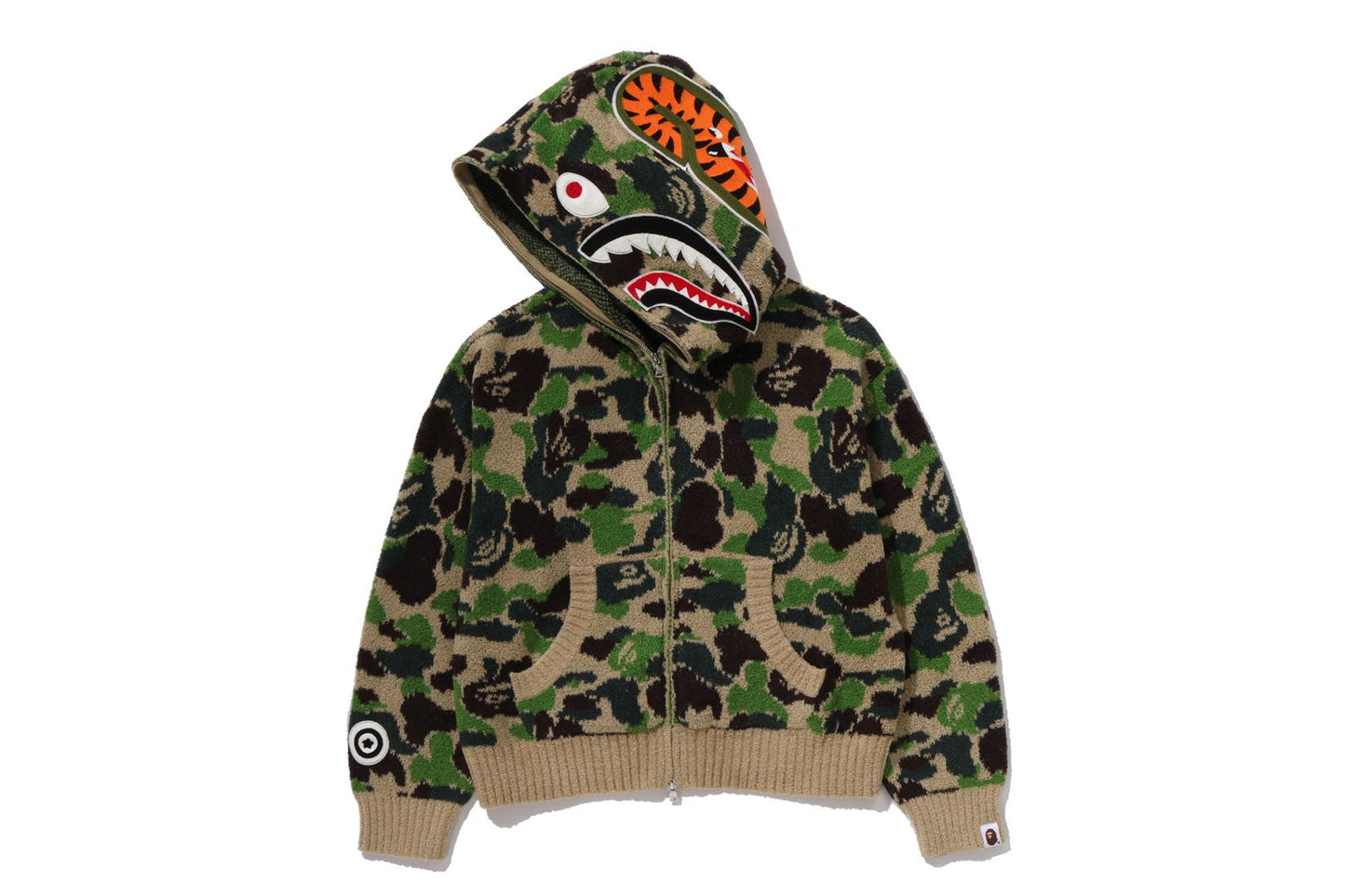 BAPE ABC CAMO 毛巾提花鯊魚剪裁全拉鏈連帽外套