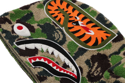 BAPE ABC CAMO 毛巾提花鯊魚剪裁全拉鏈連帽外套