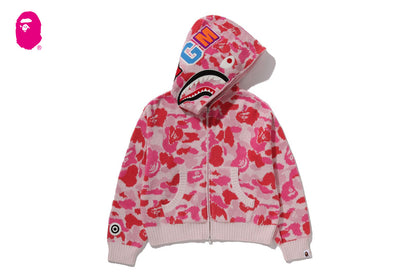 BAPE ABC CAMO 毛巾提花鯊魚剪裁全拉鏈連帽外套