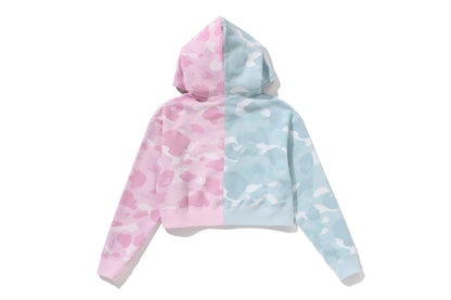 BAPE CRYSTAL LOGO PASTEL COLOR CAMO HALF FULL ZIP HOODIE