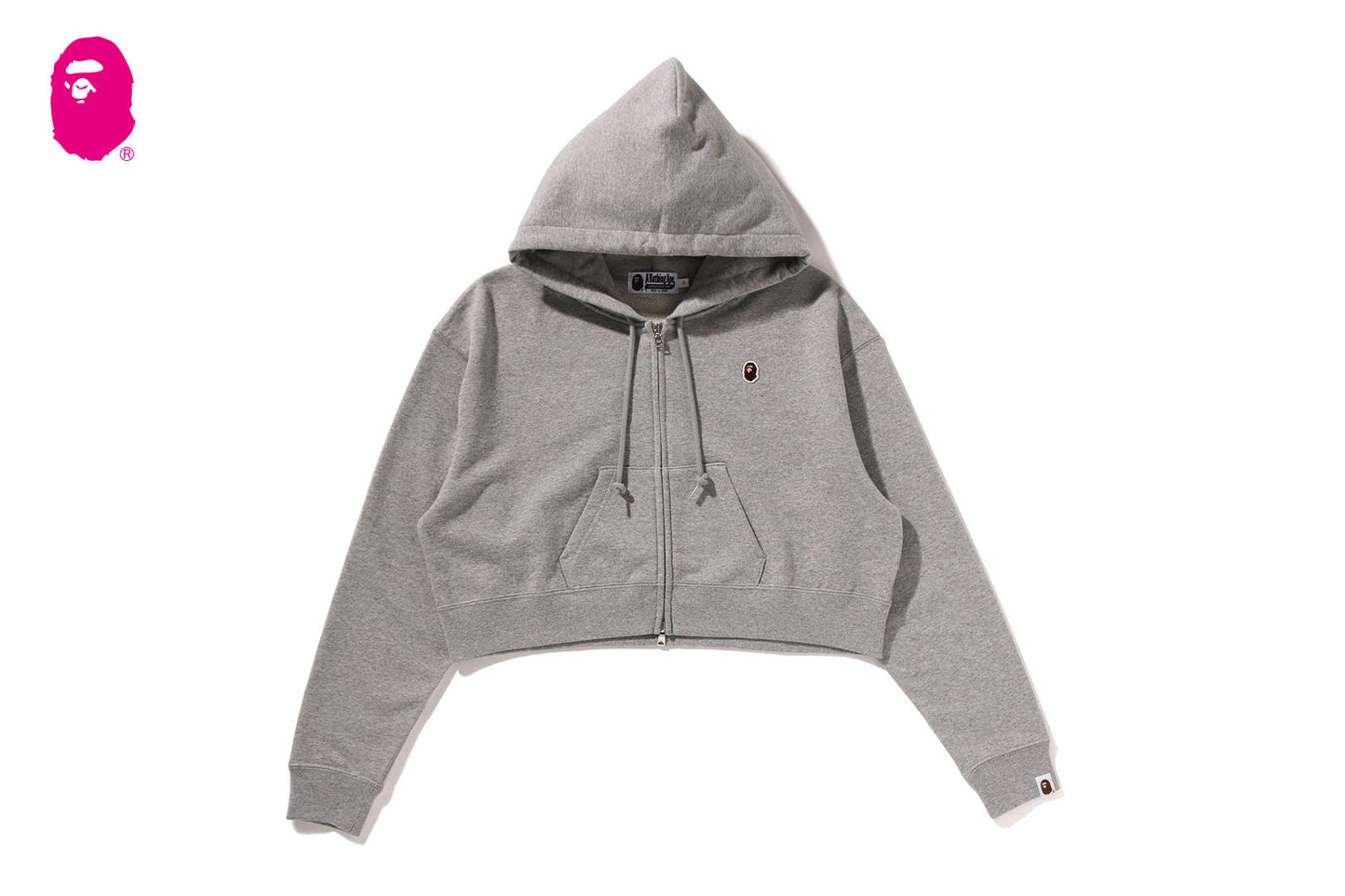 BAPE APE HEAD ONE POINT CROPPED ZIP HOODIE