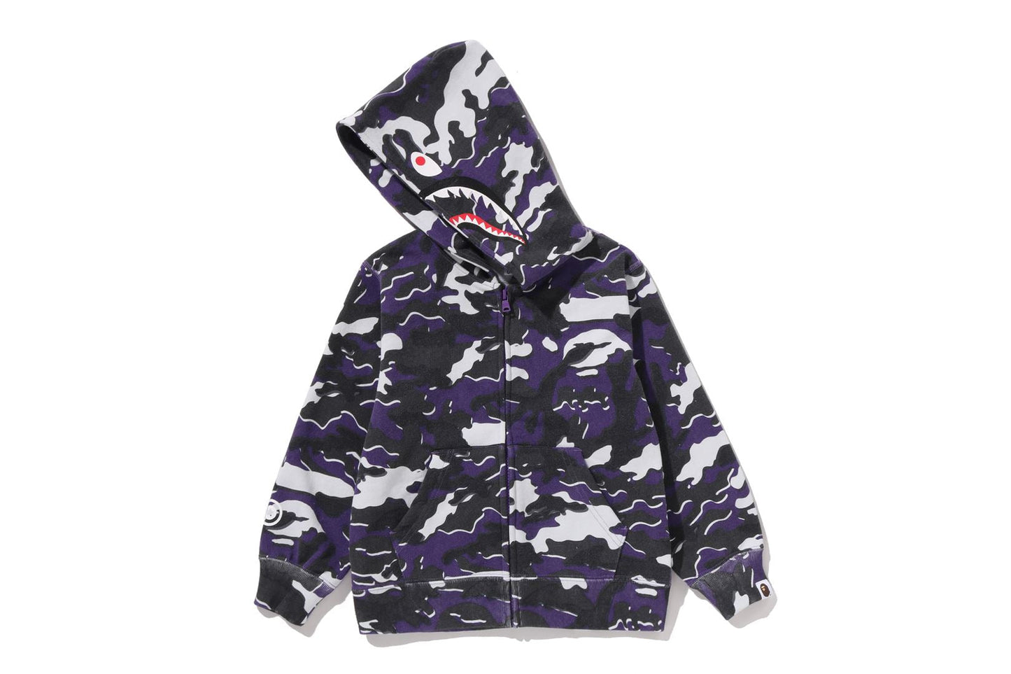 BAPE GLITCH WOODLAND CAMO SHARK ZIP HOODIE