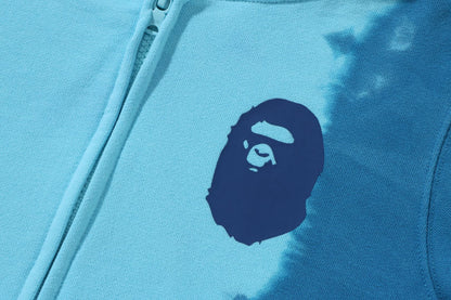 BAPE 漸層大學款拉鍊連帽外套