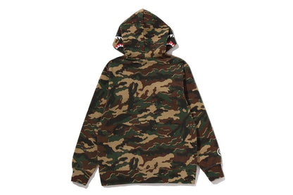 BAPE GLITCH WOODLAND CAMO SHARK ZIP HOODIE
