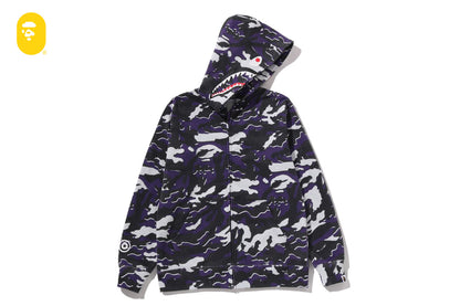 BAPE GLITCH WOODLAND CAMO SHARK ZIP HOODIE
