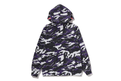 BAPE GLITCH WOODLAND CAMO SHARK ZIP HOODIE