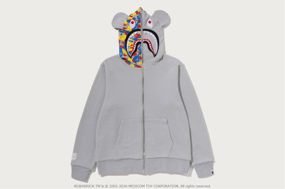 BAPE X MEDICOM TOY 30周年 BE@R SHARK 全拉鏈可反轉連帽衫