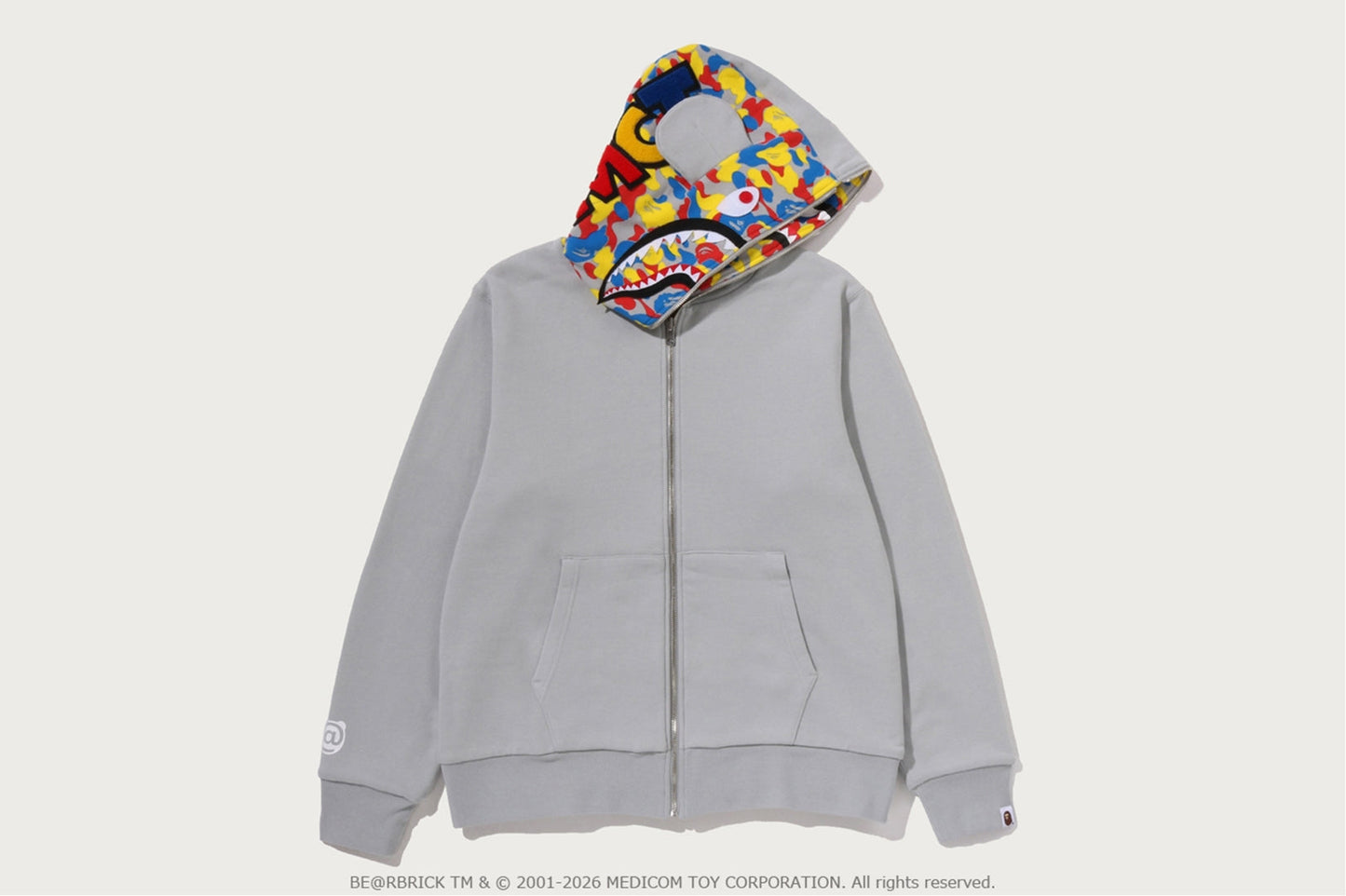 BAPE X MEDICOM TOY 30周年 BE@R SHARK 全拉鏈可反轉連帽衫
