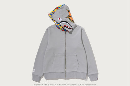 BAPE X MEDICOM TOY 30周年 BE@R SHARK 全拉鏈可反轉連帽衫