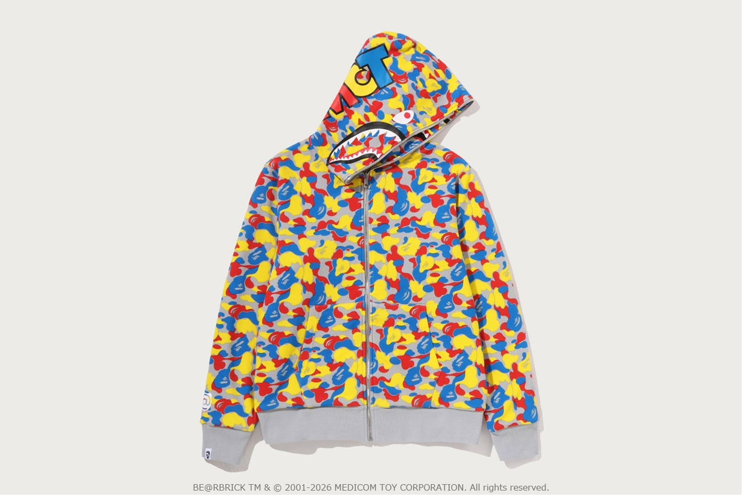 BAPE X MEDICOM TOY 30周年 BE@R SHARK 全拉鏈可反轉連帽衫