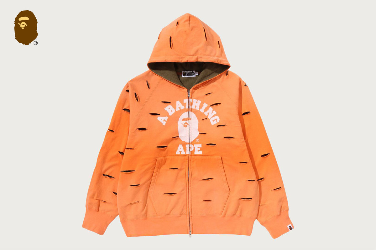BAPE DESTROY LAYERED RELAXED ZIP HOODIE