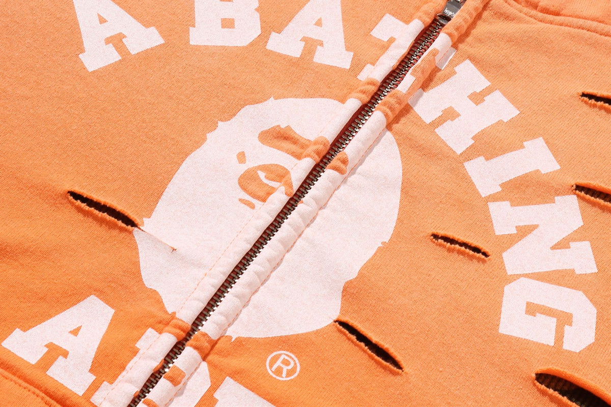 BAPE DESTROY LAYERED RELAXED ZIP HOODIE