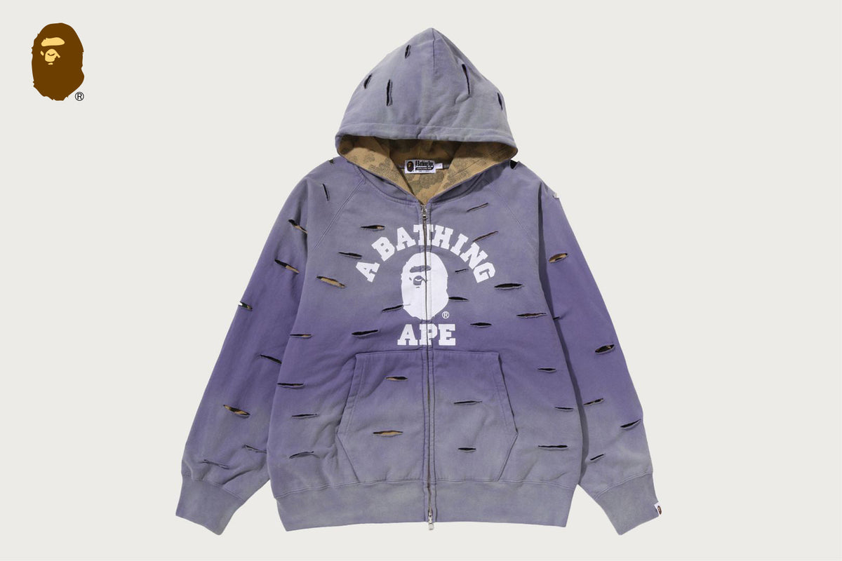 BAPE DESTROY LAYERED RELAXED ZIP HOODIE