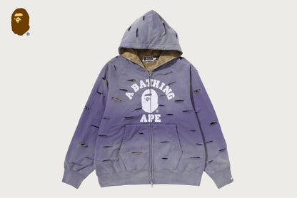 BAPE DESTROY LAYERED RELAXED ZIP HOODIE