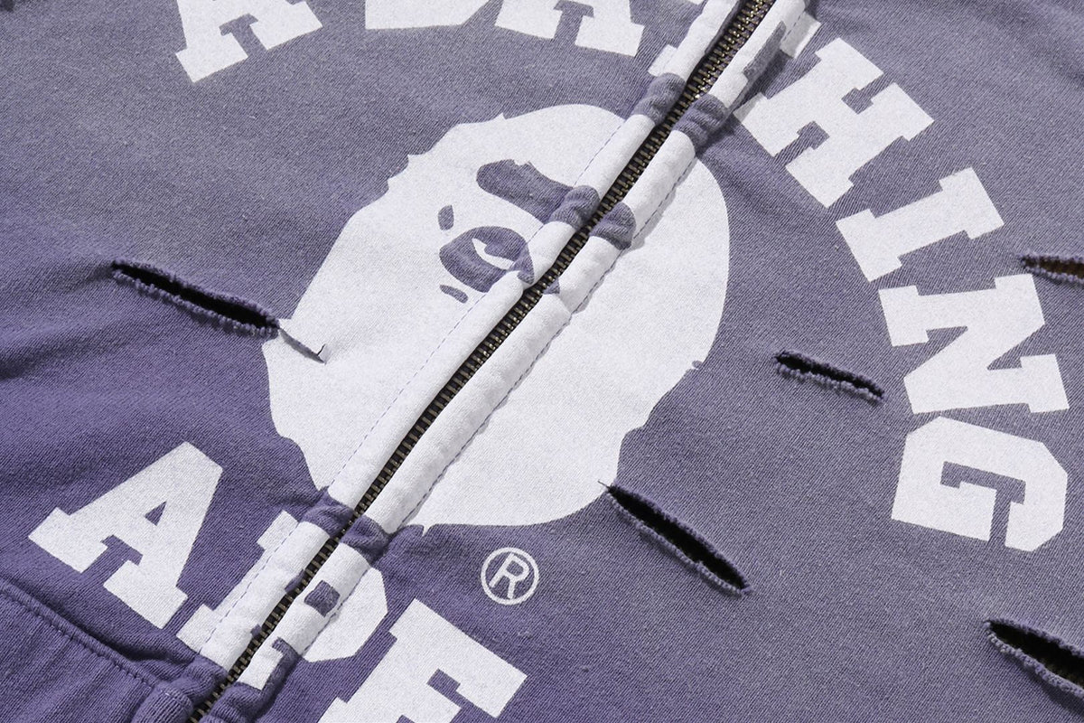 BAPE DESTROY LAYERED RELAXED ZIP HOODIE