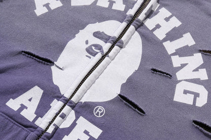 BAPE DESTROY LAYERED RELAXED ZIP HOODIE
