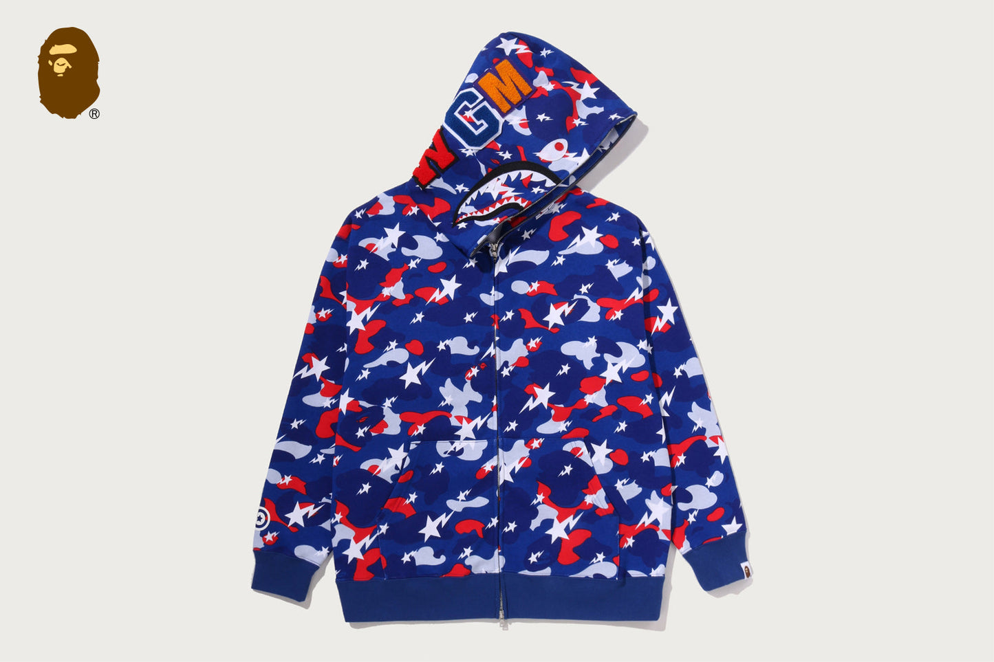 BAPE STA STRIKE CAMO SHARK 寬鬆版全拉鍊連帽外套