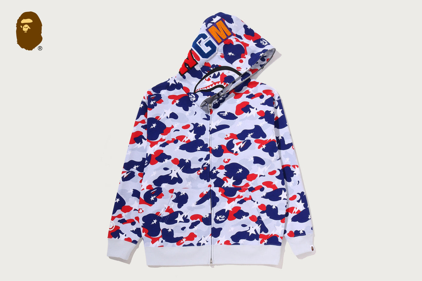 BAPE STA STRIKE CAMO SHARK 寬鬆版全拉鍊連帽外套
