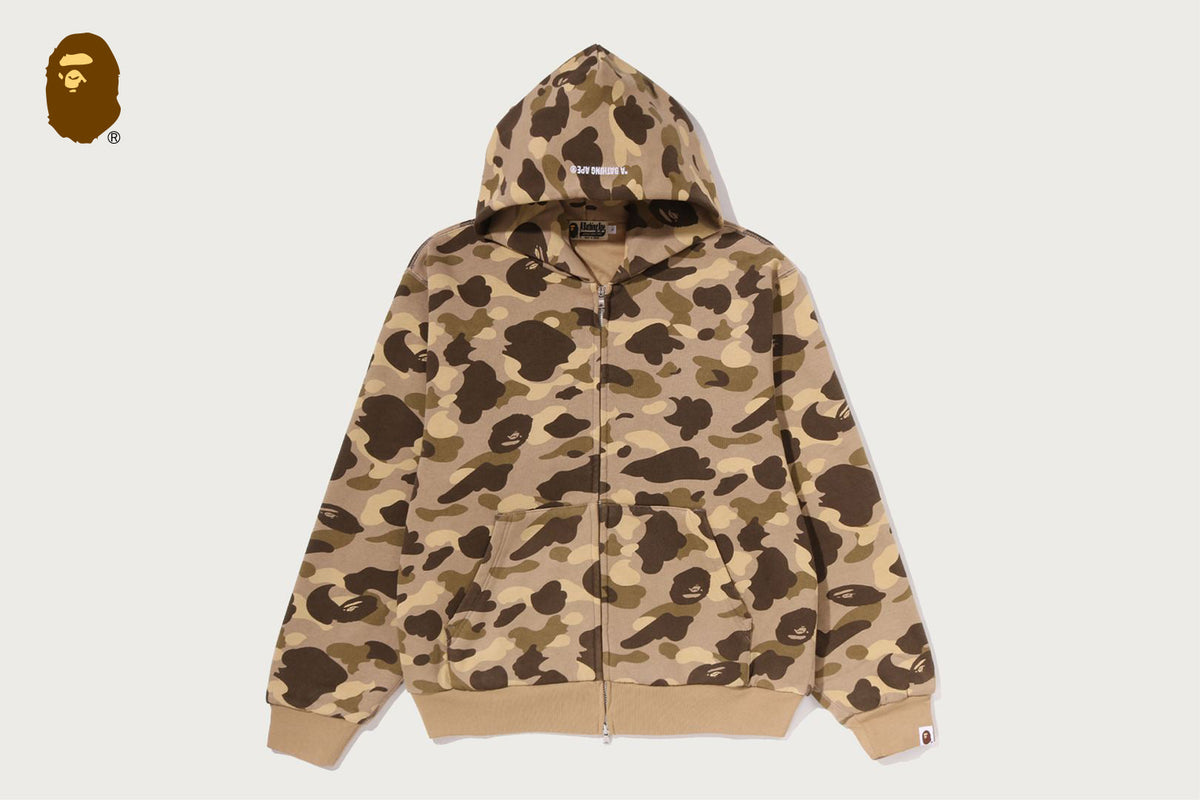 BAPE COLOR CAMO 重洗水感短版拉鍊連帽衫