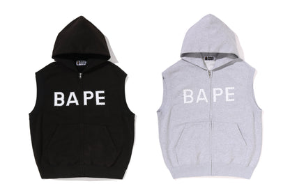 BAPE 重洗水洗水晶無袖寬鬆拉鍊連帽外套