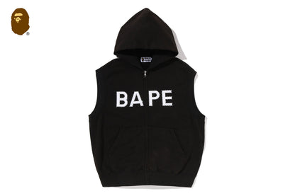 BAPE 重洗水洗水晶無袖寬鬆拉鍊連帽外套