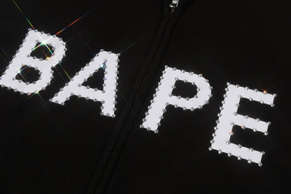 BAPE 重洗水洗水晶無袖寬鬆拉鍊連帽衫