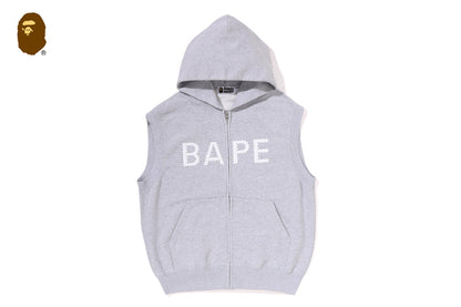 BAPE 重洗水洗水晶無袖寬鬆拉鍊連帽外套