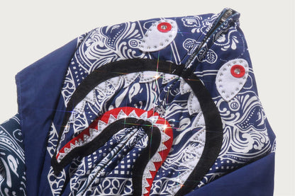 BAPE PAISLEY PATTERN SHARK FULL ZIP HOODIE