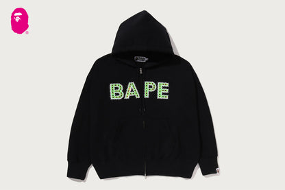BAPE LOGO 水晶石 大碼拉鍊連帽外套