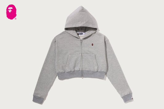 BAPE APE HEAD ONE POINT CROPPED ZIP HOODIE