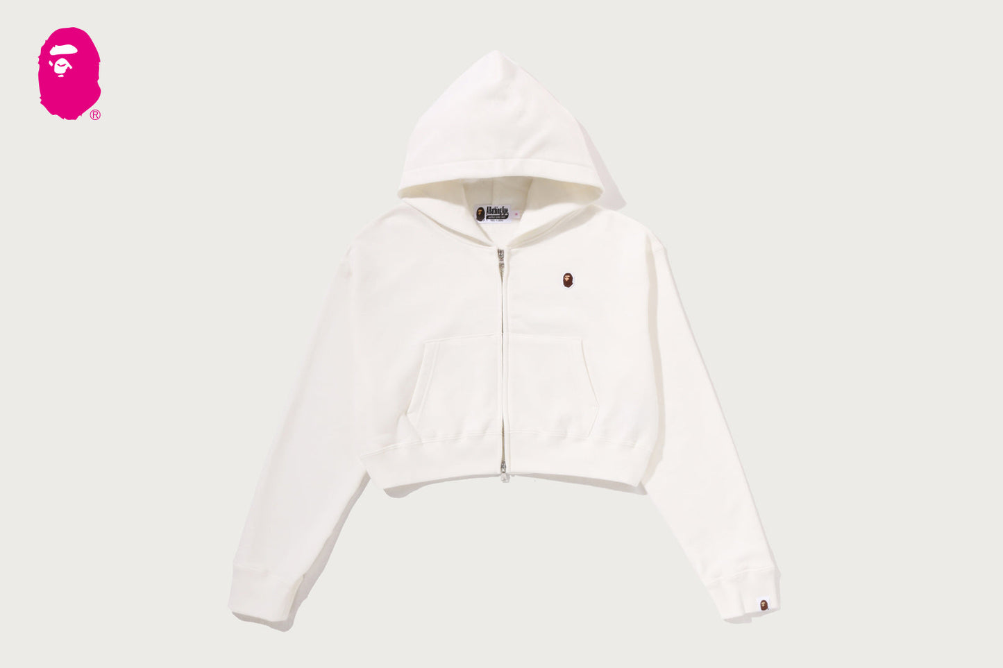 BAPE APE HEAD ONE POINT CROPPED ZIP HOODIE