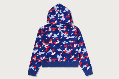 BAPE STA STRIKE CAMO LOGO CROPPED FULL ZIP HOODIE