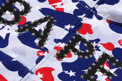 BAPE STA STRIKE CAMO LOGO CROPPED FULL ZIP HOODIE