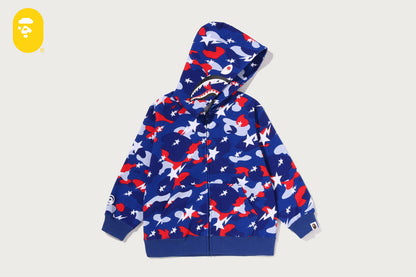 BAPE STA STRIKE CAMO SHARK ZIP HOODIE