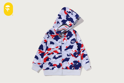 BAPE STA STRIKE CAMO SHARK ZIP HOODIE