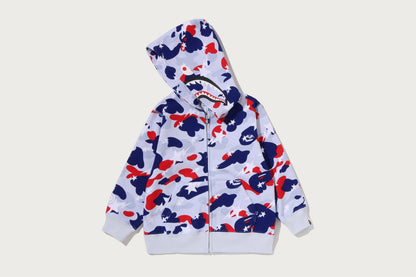 BAPE STA STRIKE CAMO SHARK ZIP HOODIE