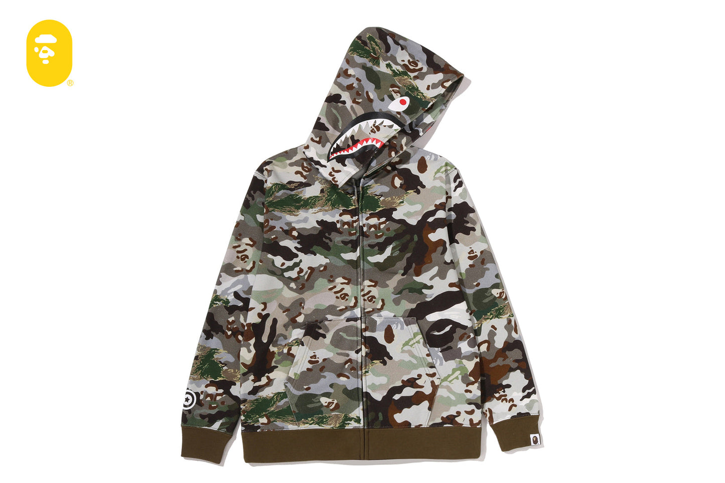 BAPE HYBRID CAMO SHARK ZIP HOODIE