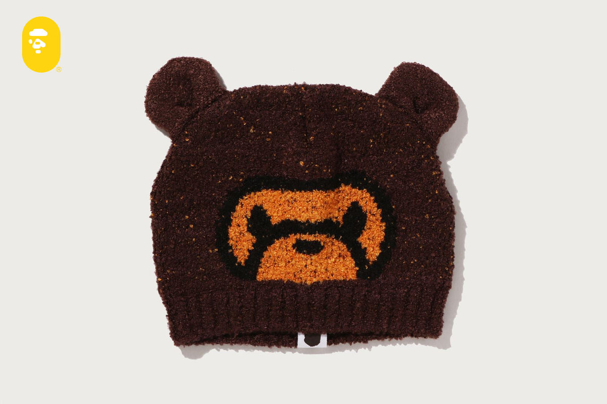 BAPE MILO FACE BEAR EAR BABY KNIT CAP
