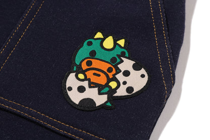 BAPE BABY MILO 恐龍運動牛仔寶寶褲