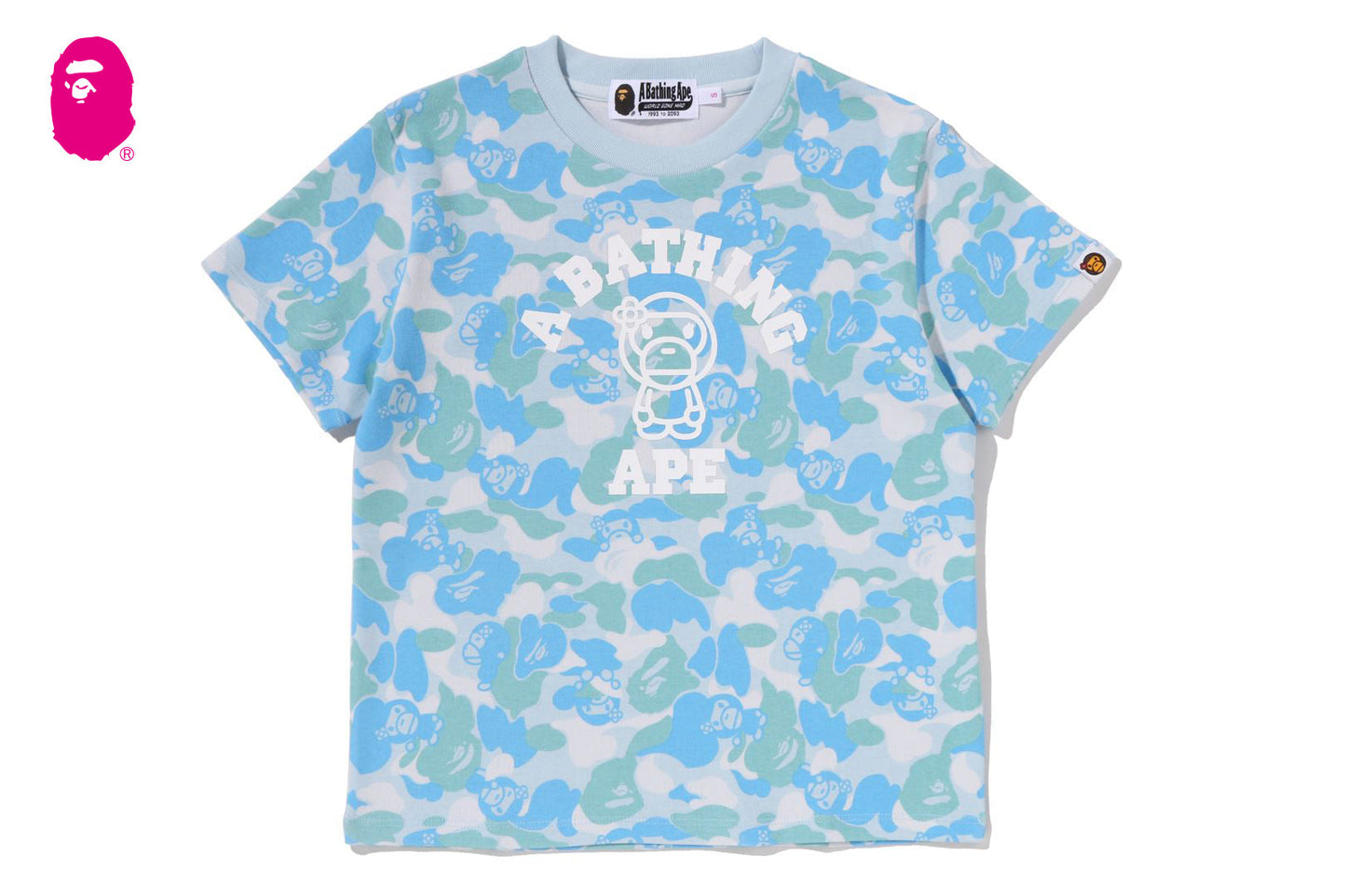 BAPE BABY LISA ABC CAMO COLLEGE MINI TEE