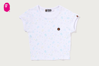 BAPE LISA MILO STA PATTERN ONE POINT CROPPED TEE