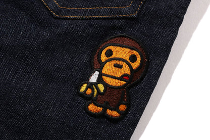 BAPE MILO FACE 10 OZ 彈性牛仔短褲