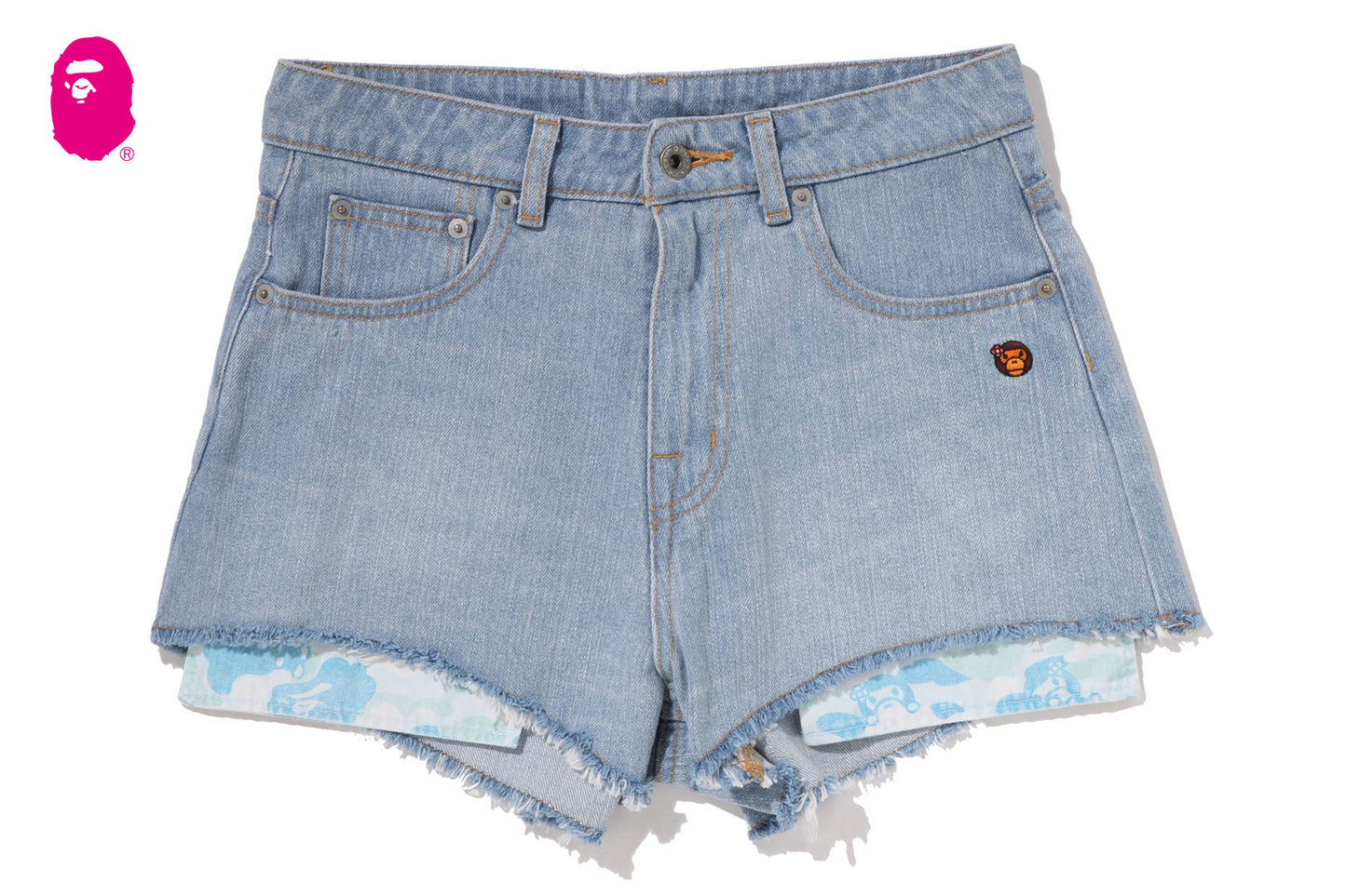 BAPE BABY LISA ONE POINT DENIM SHORTS